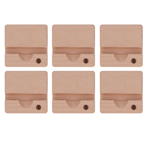 6 soportes de madera para teléfono móvil. 2