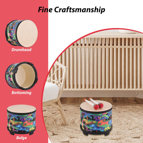 Drum Percussion Instrument 8-inch Floor Drum for 1