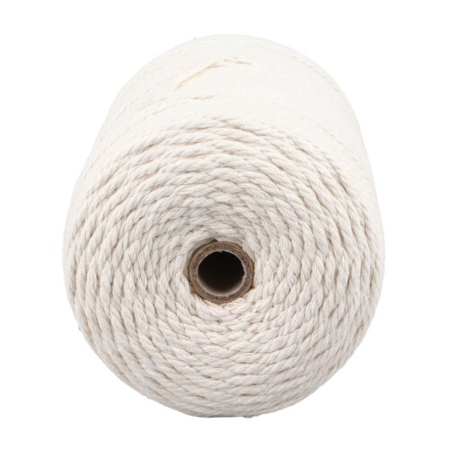 Hilo de algodón de 3 mm, 273 yardas de largo, blanco suave 2