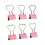 60 Stück Binderclips mit herzförmigem Griff, rosa 3