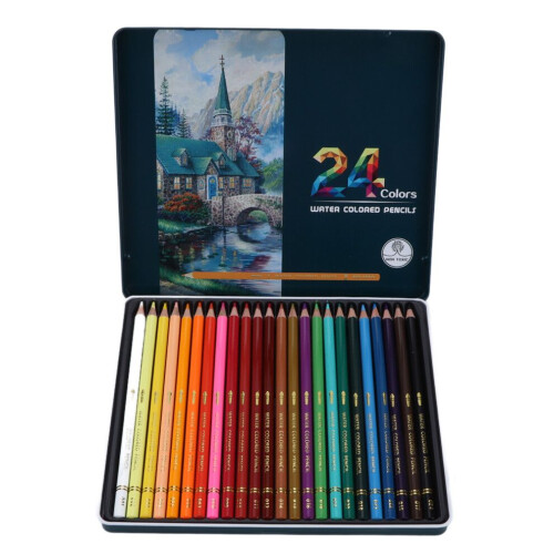 24 Farbstifte, satte, weiche Farben