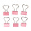 60 Stück Binderclips mit herzförmigem Griff, rosa 2
