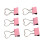 60 Stück Binderclips mit herzförmigem Griff, rosa 5