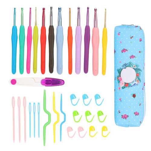 12Pcs Color TPR Soft Handle Crochet Set DIY Hand 1