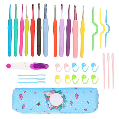 12Pcs Color TPR Soft Handle Crochet Set DIY Hand 2