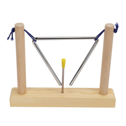 Instrumento musical triangular de percusión manual con 1