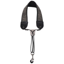 Correa de cuello para saxofón, de metal y algodón, ajustable.