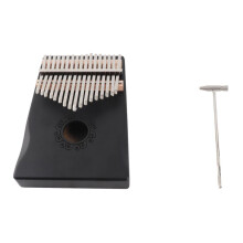 Zwarte kalimba met 17 toetsen en stemhamer, draagbaar