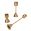 3 Pcs Candle Holders Different Heights Gold 3