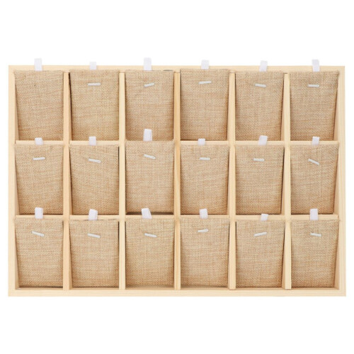 Schmuck-Präsentationstablett aus Holz und Samt