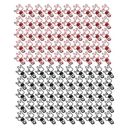 100 Stück Hasen-Binderclips, hohl, aus robustem Metall