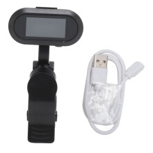 Clip-on tuner, oplaadbaar, 360 graden draaibaar.