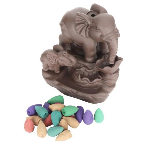 Backflow Incense Burner Elephant Shape Waterfall