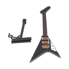 Mini-Gitarre, groß, hoch, schwarz, V-Gitarre, Mini-Musik
