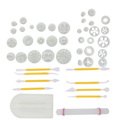 46PCs Pottery Tools Printing Mold Set Durable 1