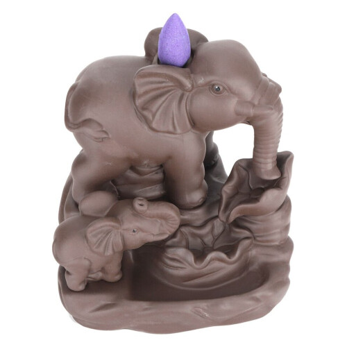 Backflow Incense Burner Elephant Shape Waterfall 1