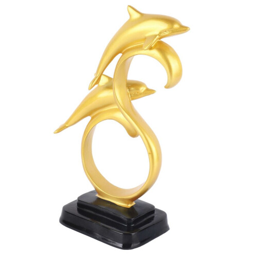 Figurine dauphin couleur or, élégante, simple et durable 1