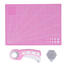 Rollschneider-Set mit A4-Stützteller und Filztasche (5 Stück)