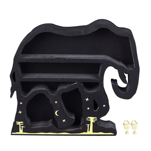 Wooden Rock Display Shelf Rustic Decorative Animal