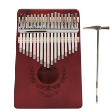 Kalimba duimpiano van mahoniehout, klein, draagbaar, 17 toetsen