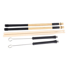 Drum Stick Brush Set Comfortable Grip Sturdy Wood