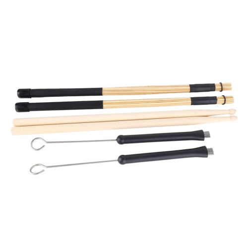 Drum Stick Brush Set Comfortable Grip Sturdy Wood