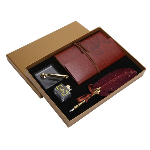 Feather Writing Pen Set Vinage Calligraphy Drawing 1