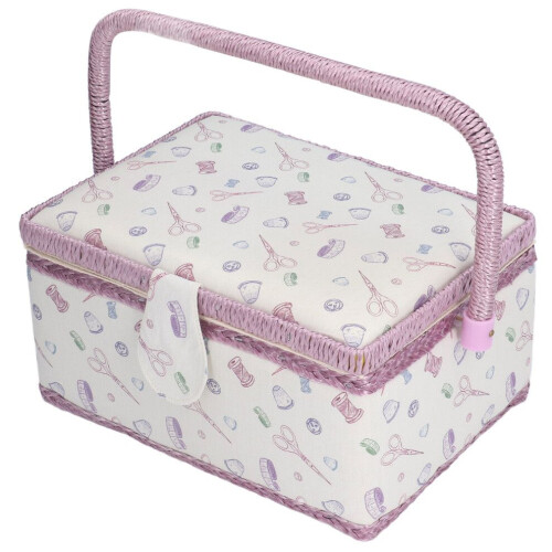 Nähkorb Lila Premium Stoff knitterfrei 1