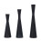 3 Pcs Black Candlestick Holders European Style 1