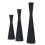 3 Pcs Black Candlestick Holders European Style 2
