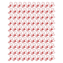 100 Stück kleine, herzförmige Metall-Binderclips, hohl