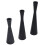 3 Pcs Black Candlestick Holders European Style 4