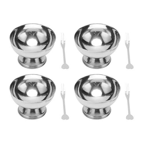 4-teiliges Eiscremeschalen-Set aus lebensmittelechtem Edelstahl