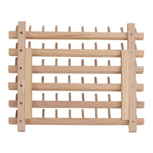 60 Spools Wooden Thread Rack DIY Easy Storage Safe 1