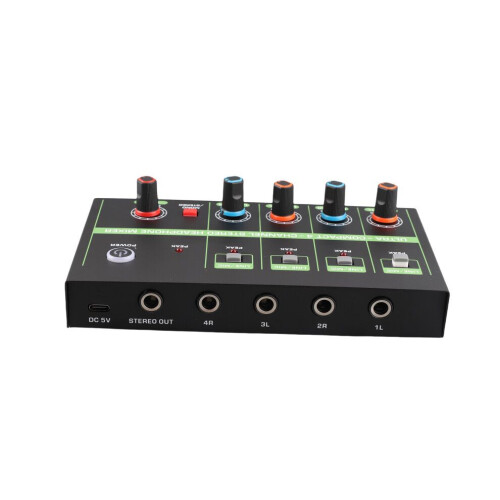 4-kanaals audiomixer met microfoon, ruisarme mono-microfoon 2