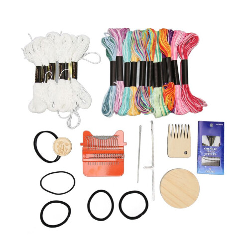 Mini Loom Machine 14 Hooks 18 Colors Threads Easy