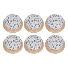 6Pcs Sewing Pin Cushion Round Wooden Base Cute