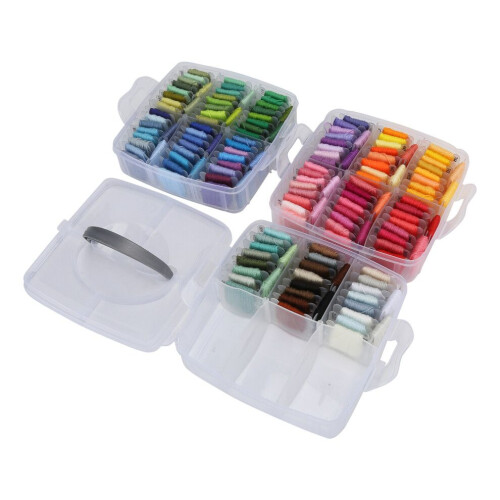Stickgarn Dreischichtbox 150 Farben Kunststoff 1