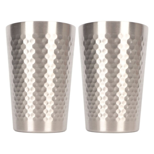 2 Stück Edelstahlbecher 304, 350 ml, langlebig