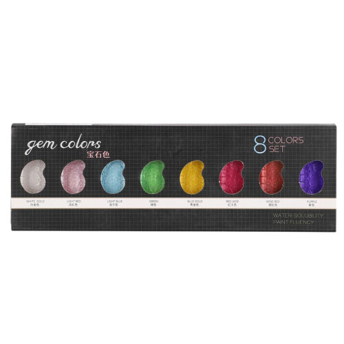 Peinture portable à l'aquarelle solide 8 couleurs