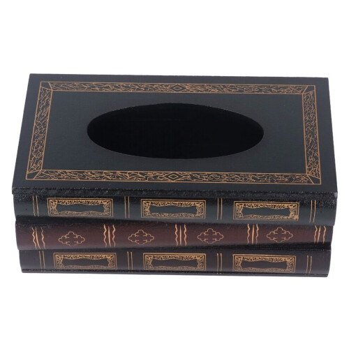 Book Tissue Box Holder Large Opening Painted Book