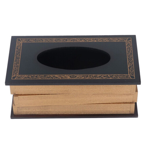 Book Tissue Box Holder Large Opening Painted Book 1