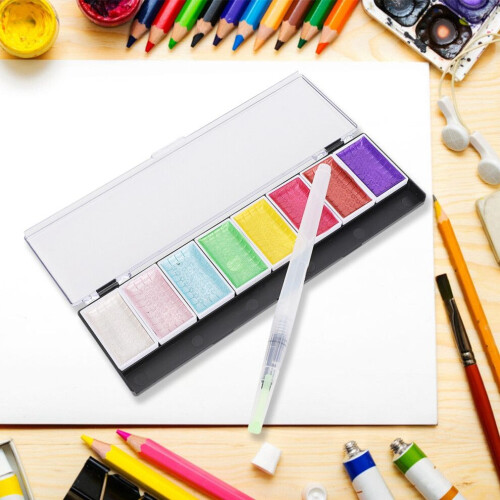 Peinture portable à l'aquarelle solide 8 couleurs 1
