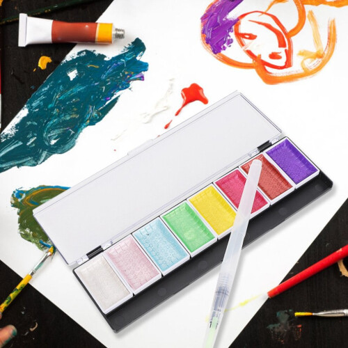 Peinture portable à l'aquarelle solide 8 couleurs 2