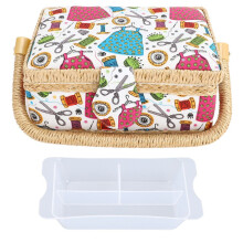 Sewing Basket Fabric Large Vintage Organizer