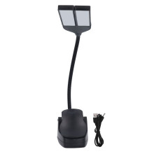 Opvouwbare muziekstandaard met compacte, draagbare LED-verlichting.