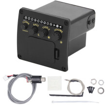 EQ01 akoestische gitaartuner met 2-bands equalizer, zwart, gitaar