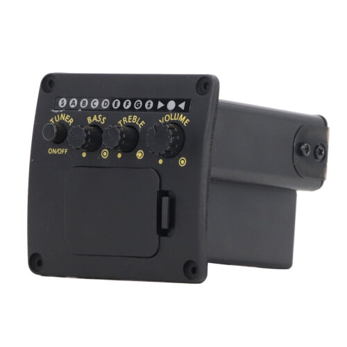 EQ01 Akustikgitarren-Stimmgerät mit 2-Band-Equalizer, schwarz 1