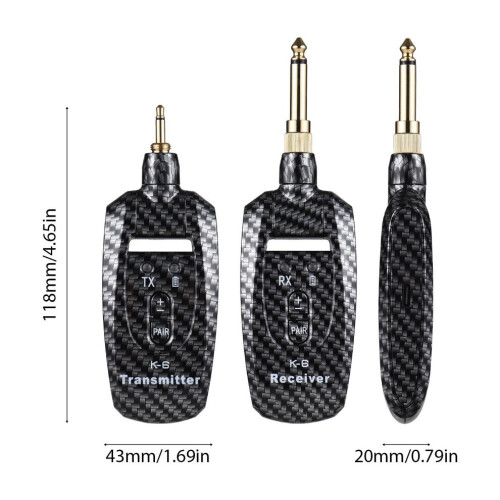 Trådlöst gitarrsystem uppladdningsbart 2.4G bärbart 1