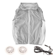 Chaleco refrigerante de fibra de poliéster y nailon con 3 velocidades de ventilador.